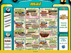 Découvrez le calendrier de la salle de jeu de l'Instant ludique pour le mois de Mai !